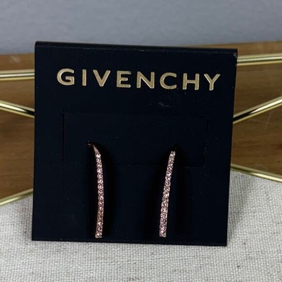 New Givenchy Crystal Threader Earrings in Rose Gold - Picture 4 of 5